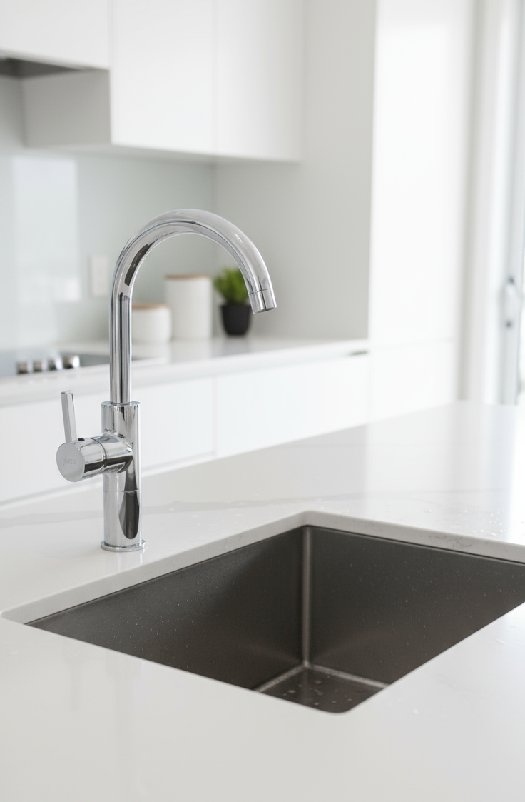Professional faucet on sink display