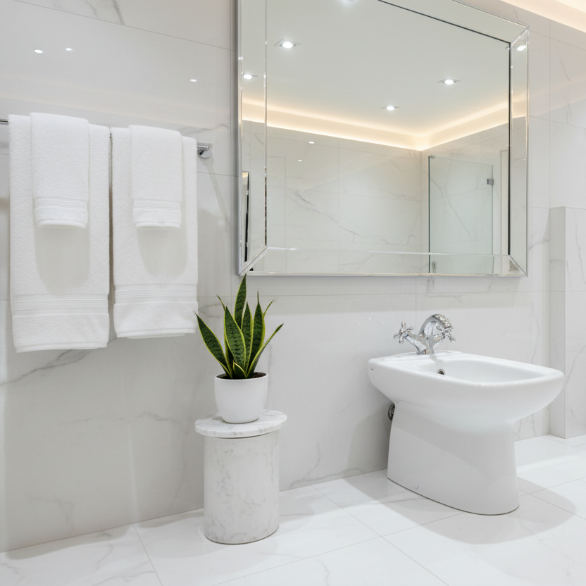 Professional bathroom display with bidet