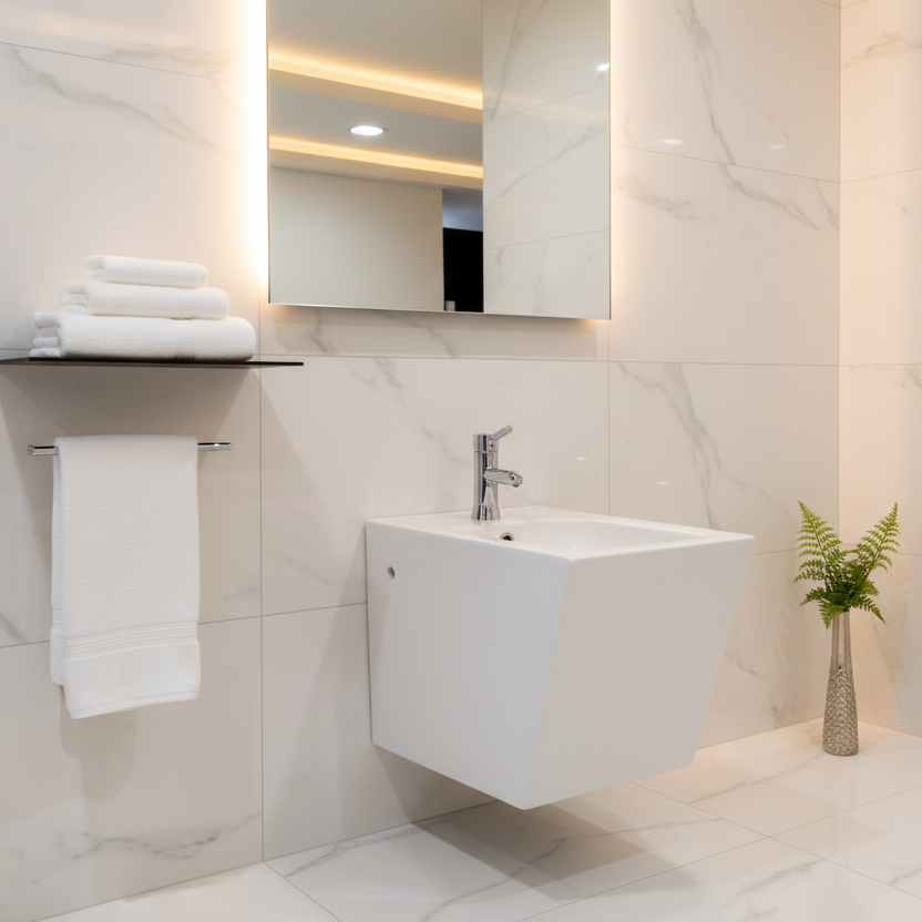 Professional bathroom display with bidet