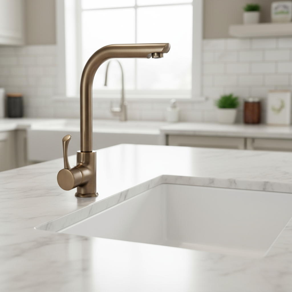 Bronze Faucet on Basin