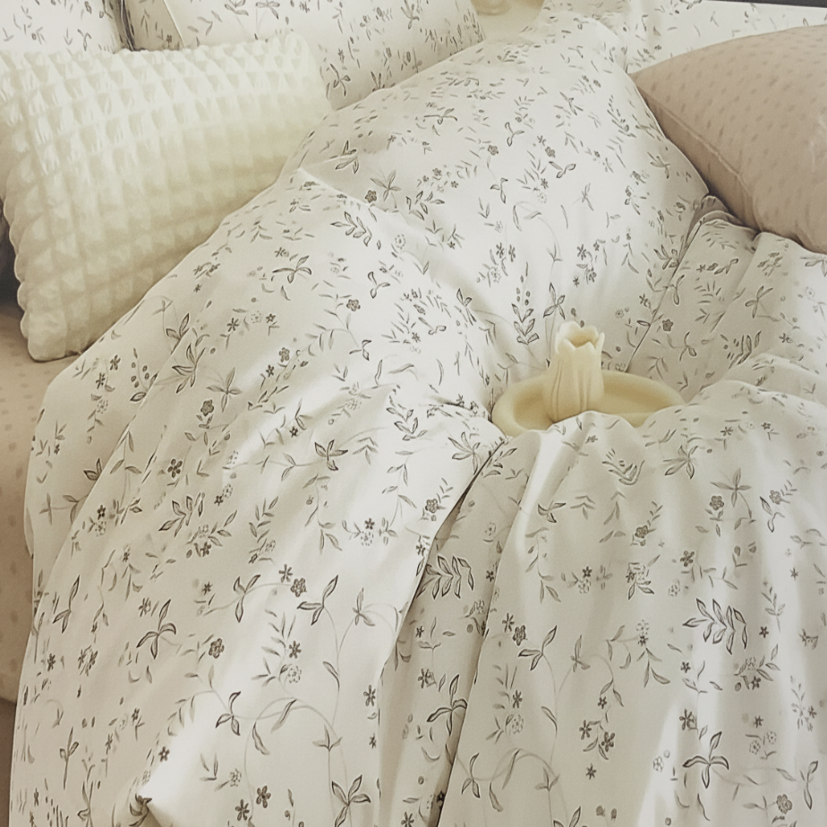 Bed Sheets Double Size Set Of 4 pcs Cotton Sateen