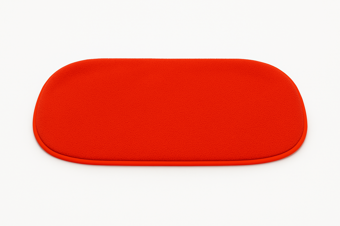 Flame red oval bathroom mat