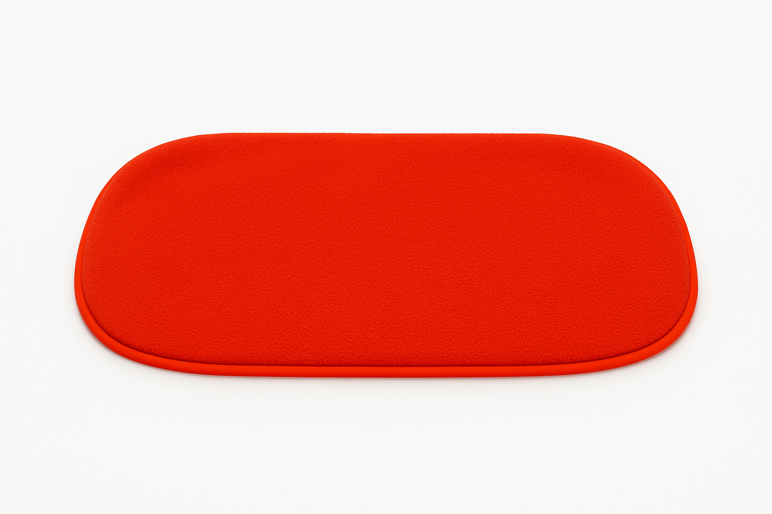 Flame red oval bathroom mat