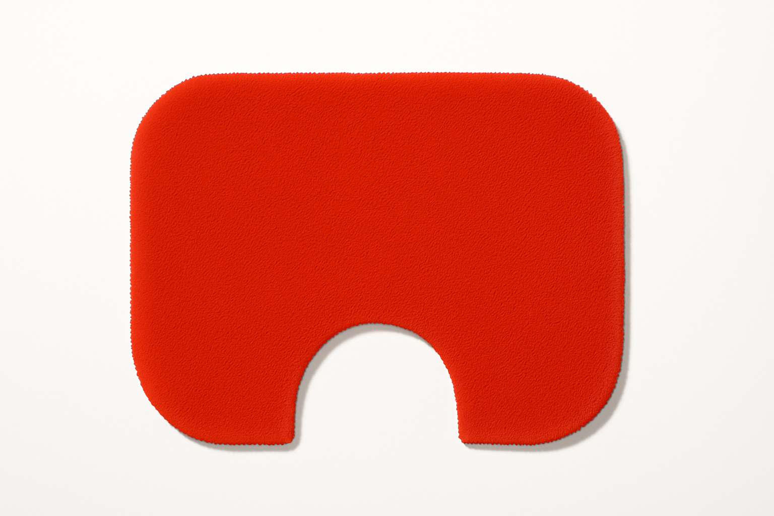 Flame red U-shaped toilet mat