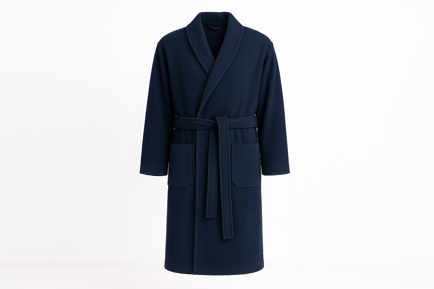 Navy Blue Terry Cloth Bathrobe