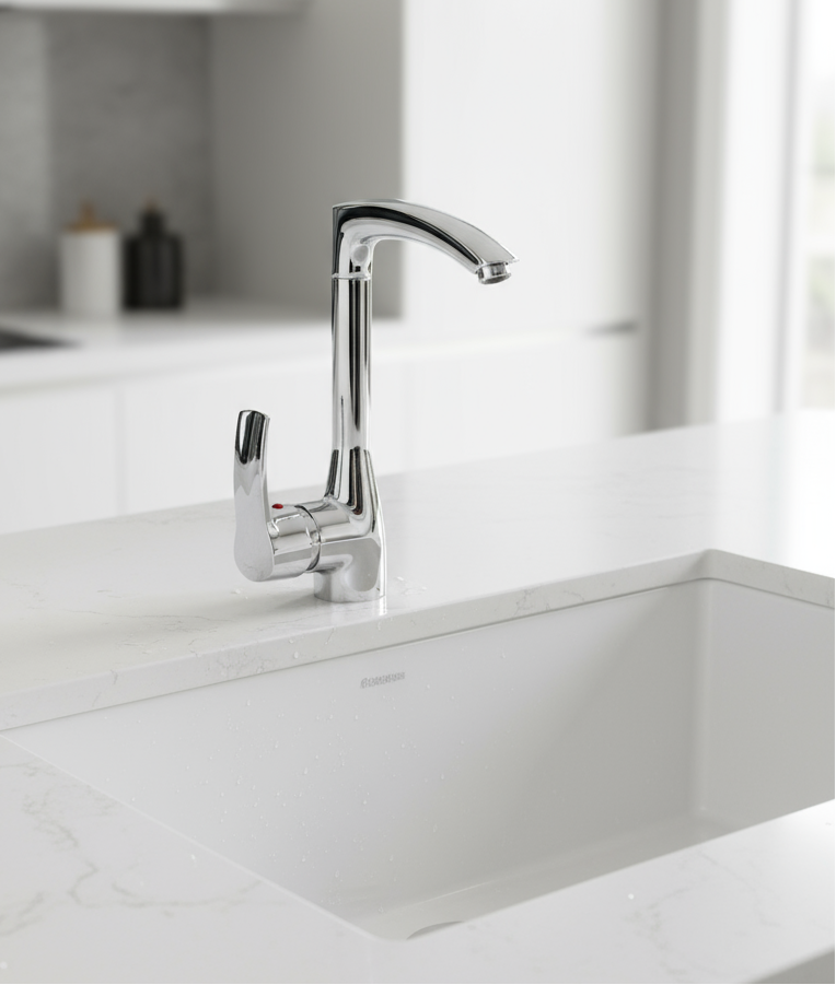 Professional faucet on sink display