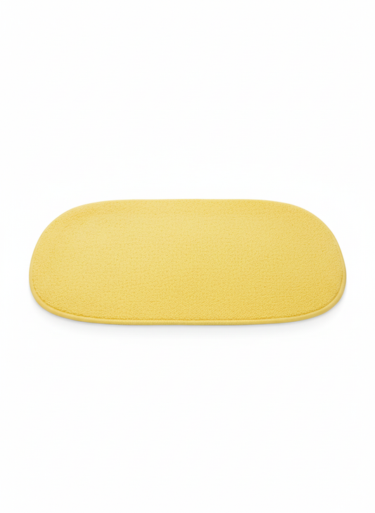 Professional yellow bathroom mat photo
