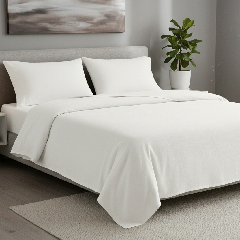 White Bed Sheets Set